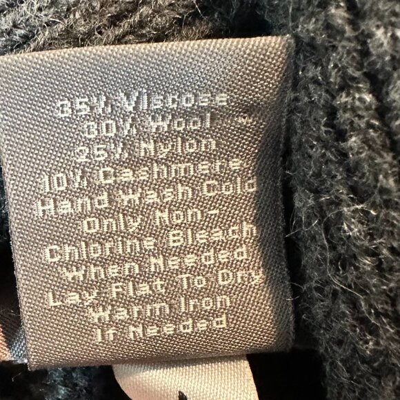 Ann Taylor Dark Grey Wool/Cashmere/ Blend Knit Shawl Collar Cardi, Size L - Picture 13 of 13